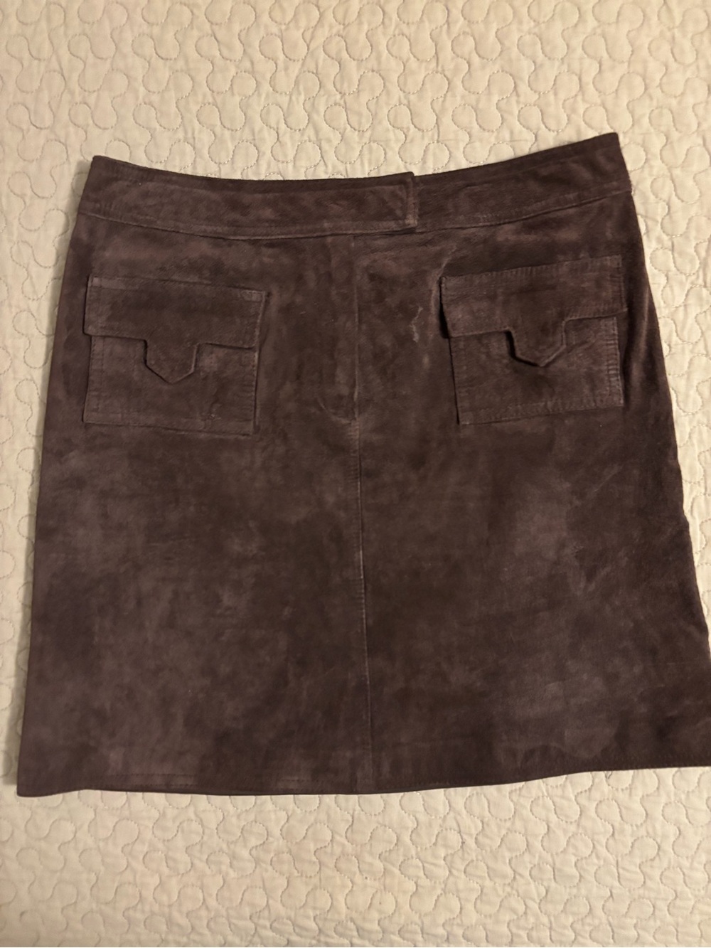 Vintage i.e Suede Skirt Brown Sz 6 Zip Front